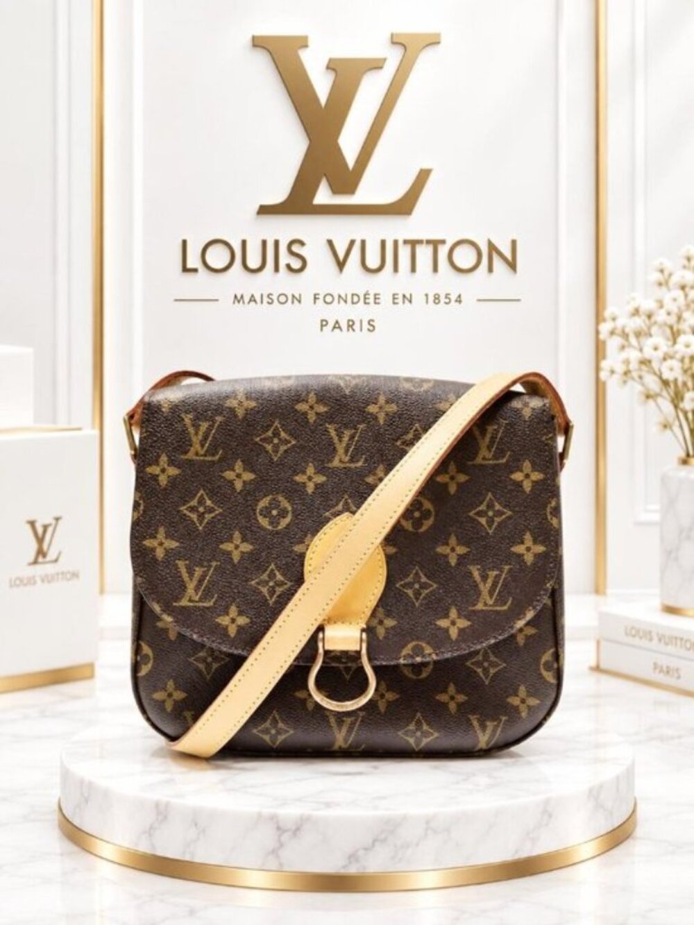 Aithentic Louis Vuitton Saint Cloud GM Monogram Vintage Crossbody Bag